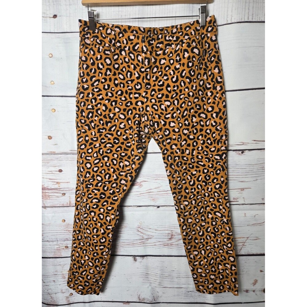 Old Navy Womens Pants Size 8  Leopard Print Pixie Ankle Slim Fit Stretch Trouser
